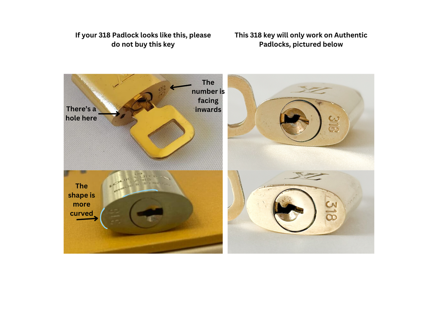 Louis Vuitton Padlock Key 318