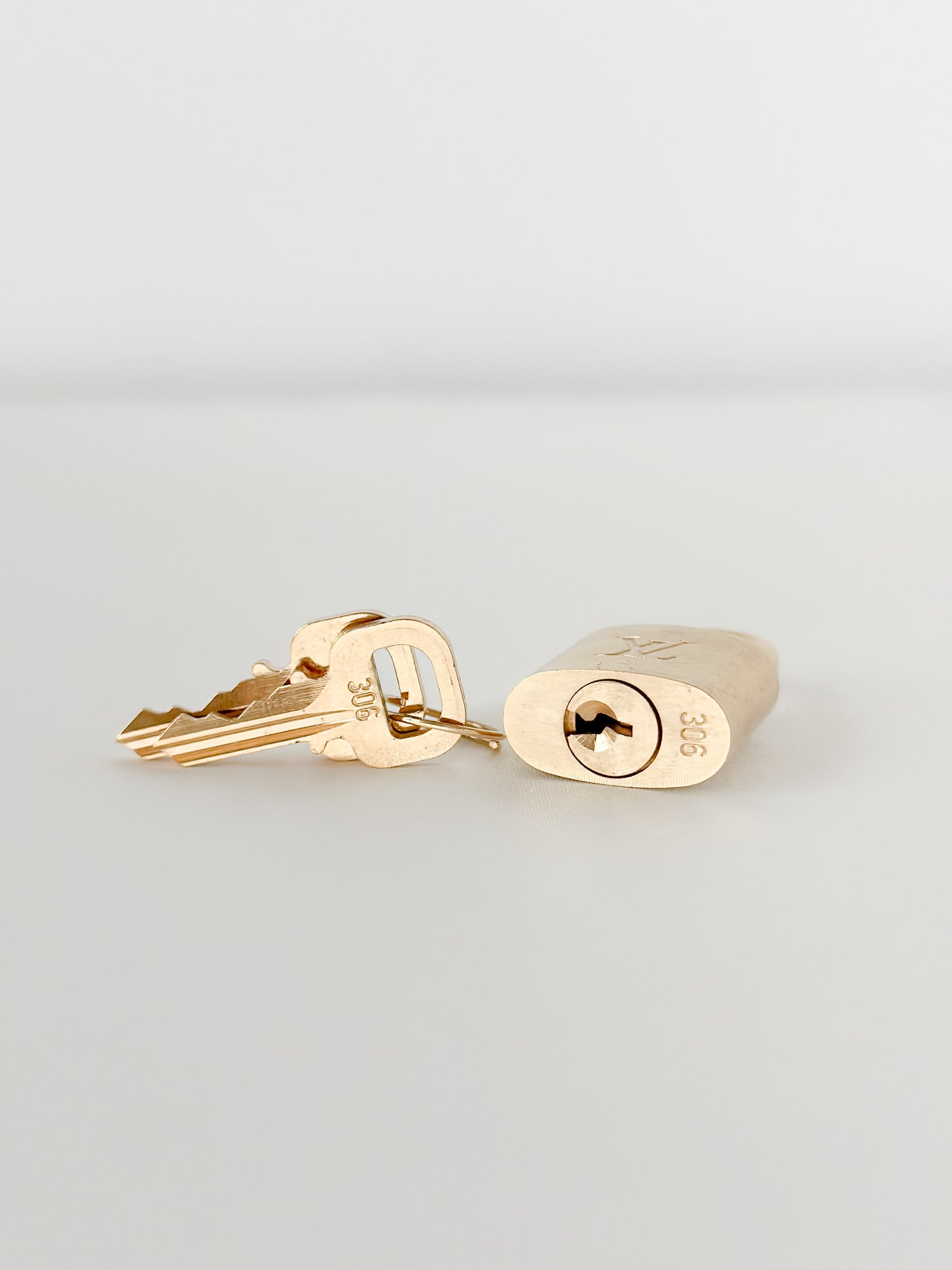 Louis Vuitton Brushed Brass Padlock Set 306