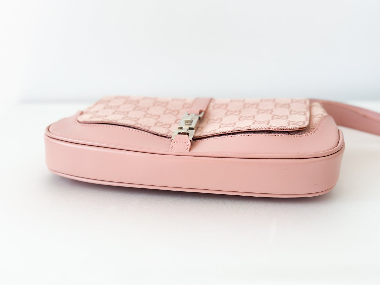 Gucci Jackie Monogram Flap Shoulder Bag - Pink