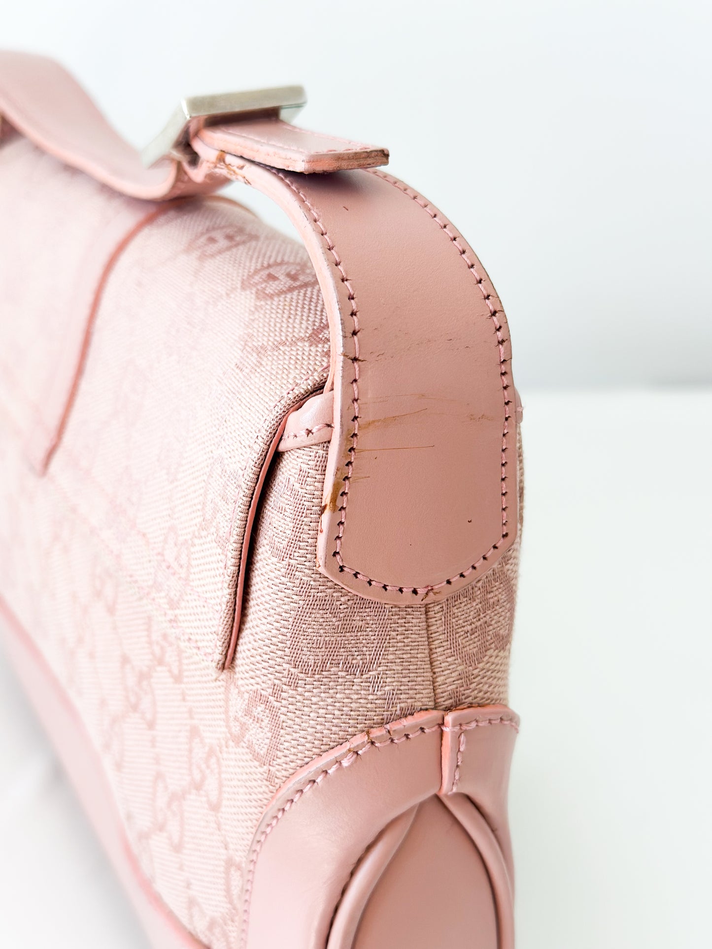 Gucci Jackie Monogram Flap Shoulder Bag - Pink