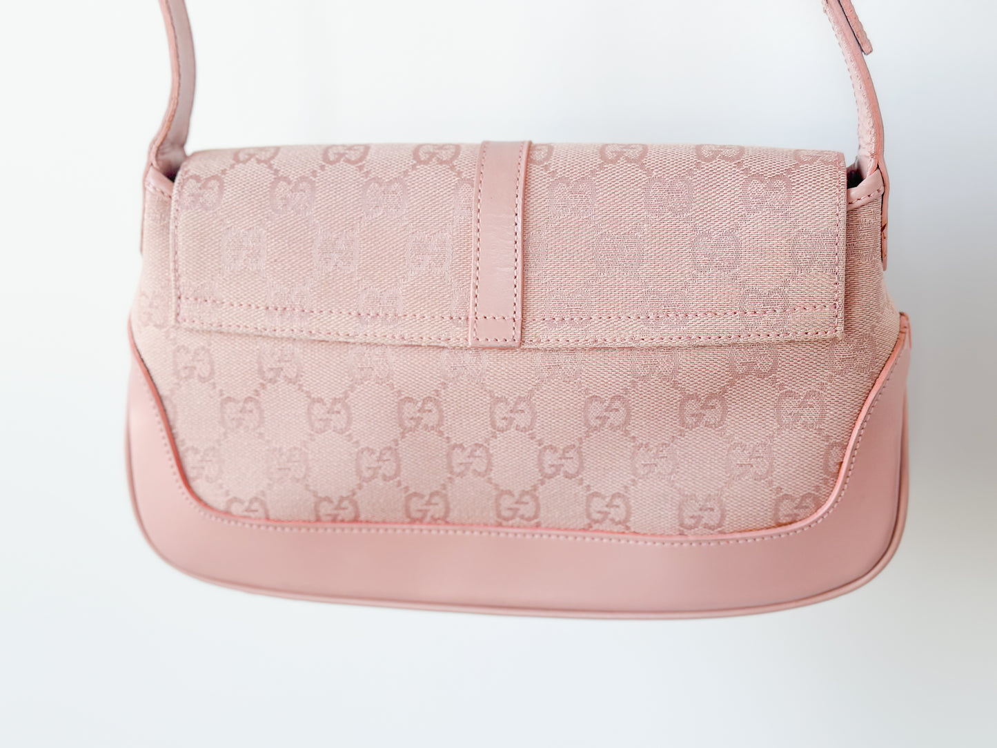 Gucci Jackie Monogram Flap Shoulder Bag - Pink