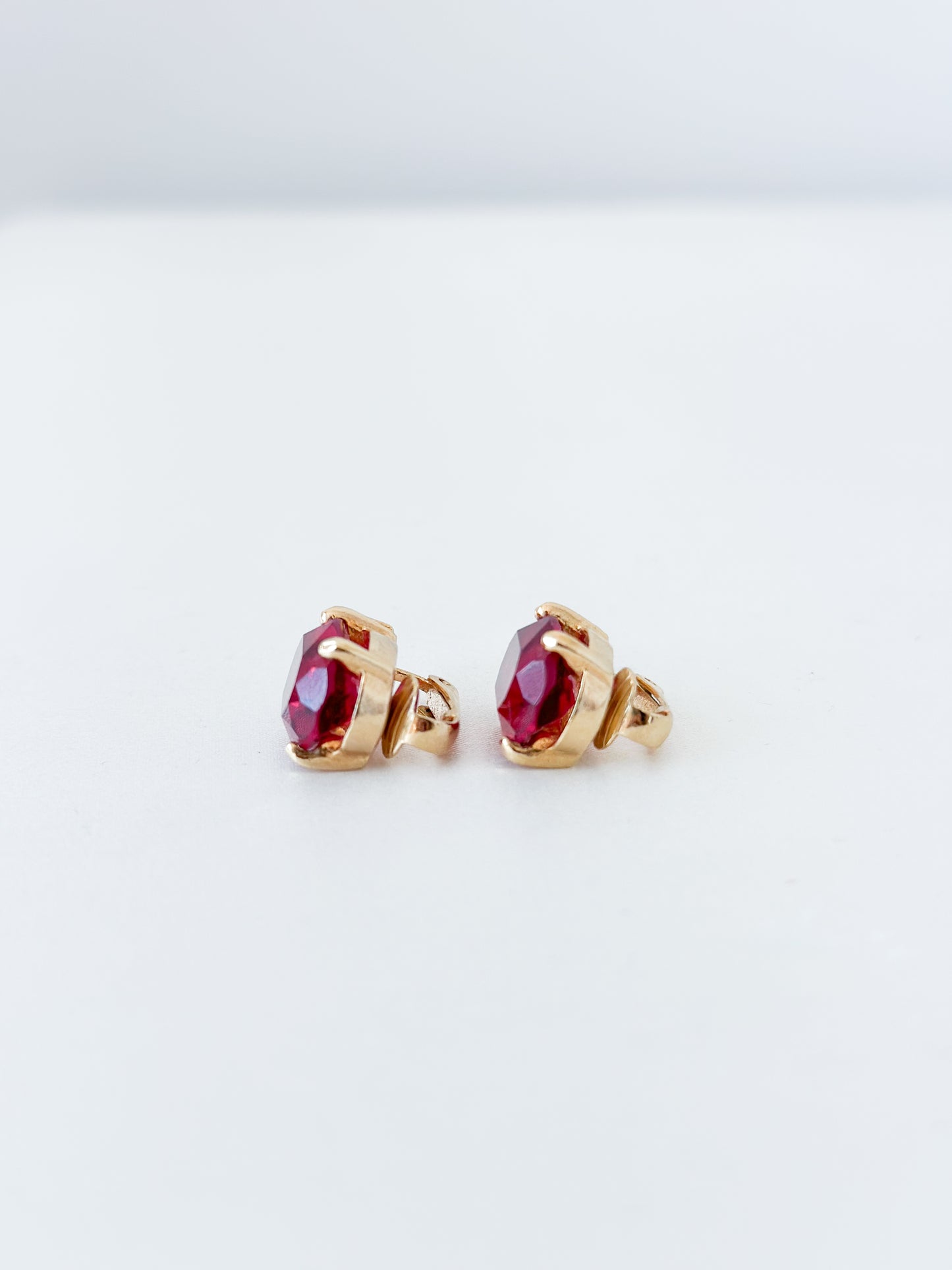 Dior Vintage Ruby Rhinestone Earrings
