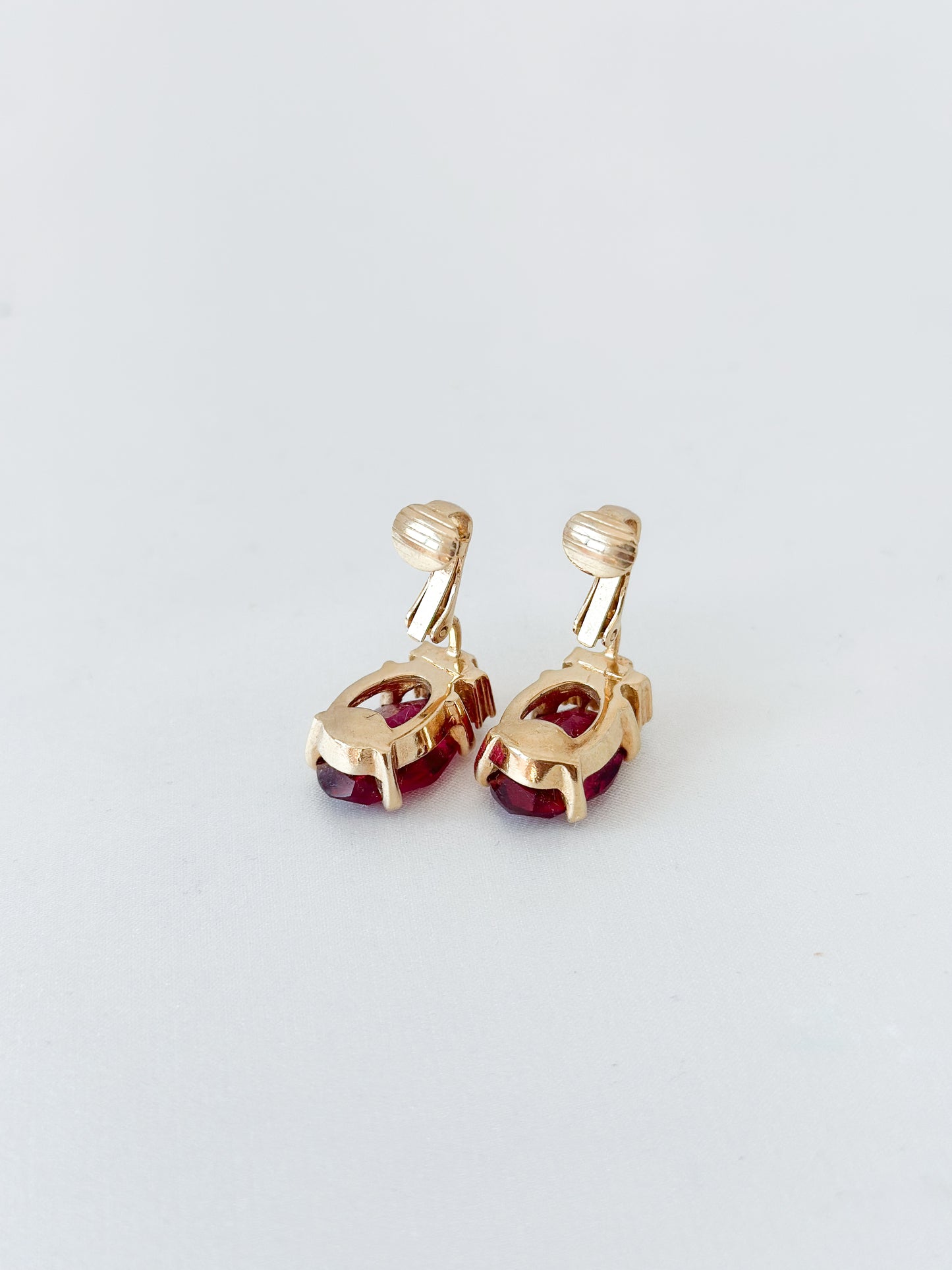 Dior Vintage Ruby Rhinestone Earrings