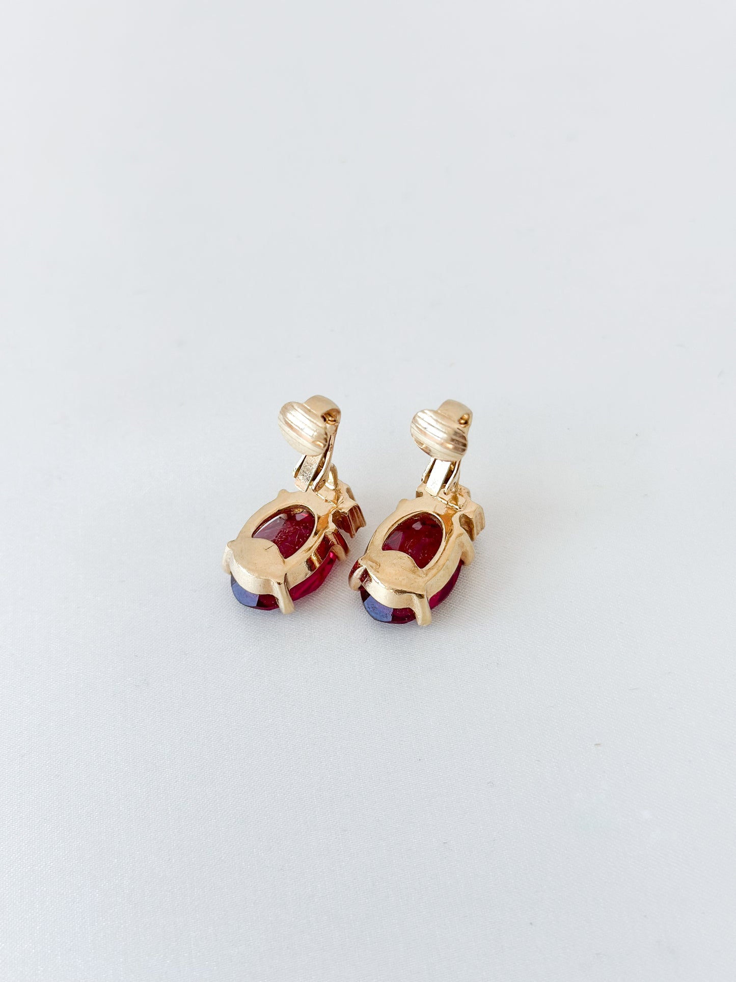Dior Vintage Ruby Rhinestone Earrings