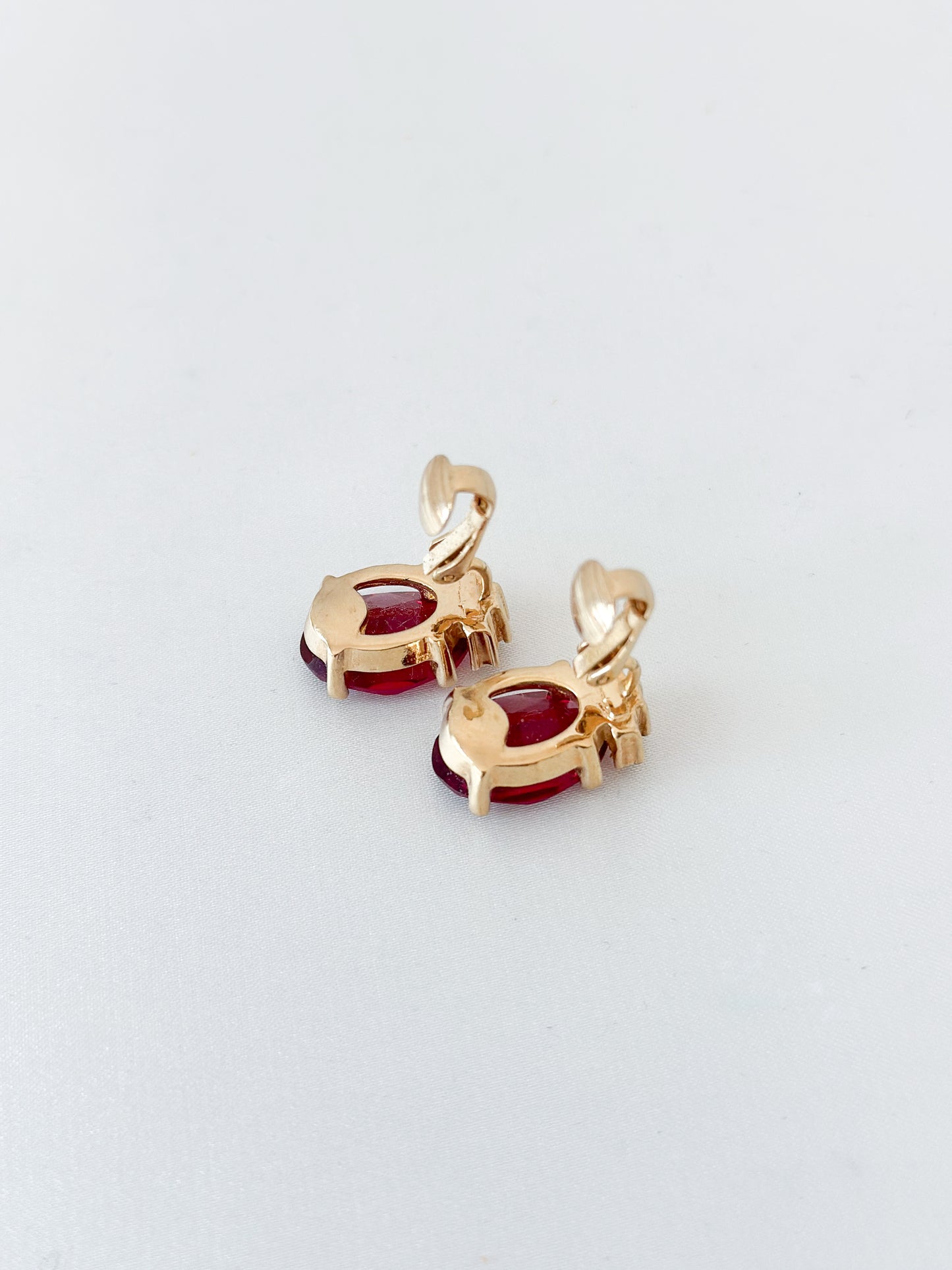 Dior Vintage Ruby Rhinestone Earrings