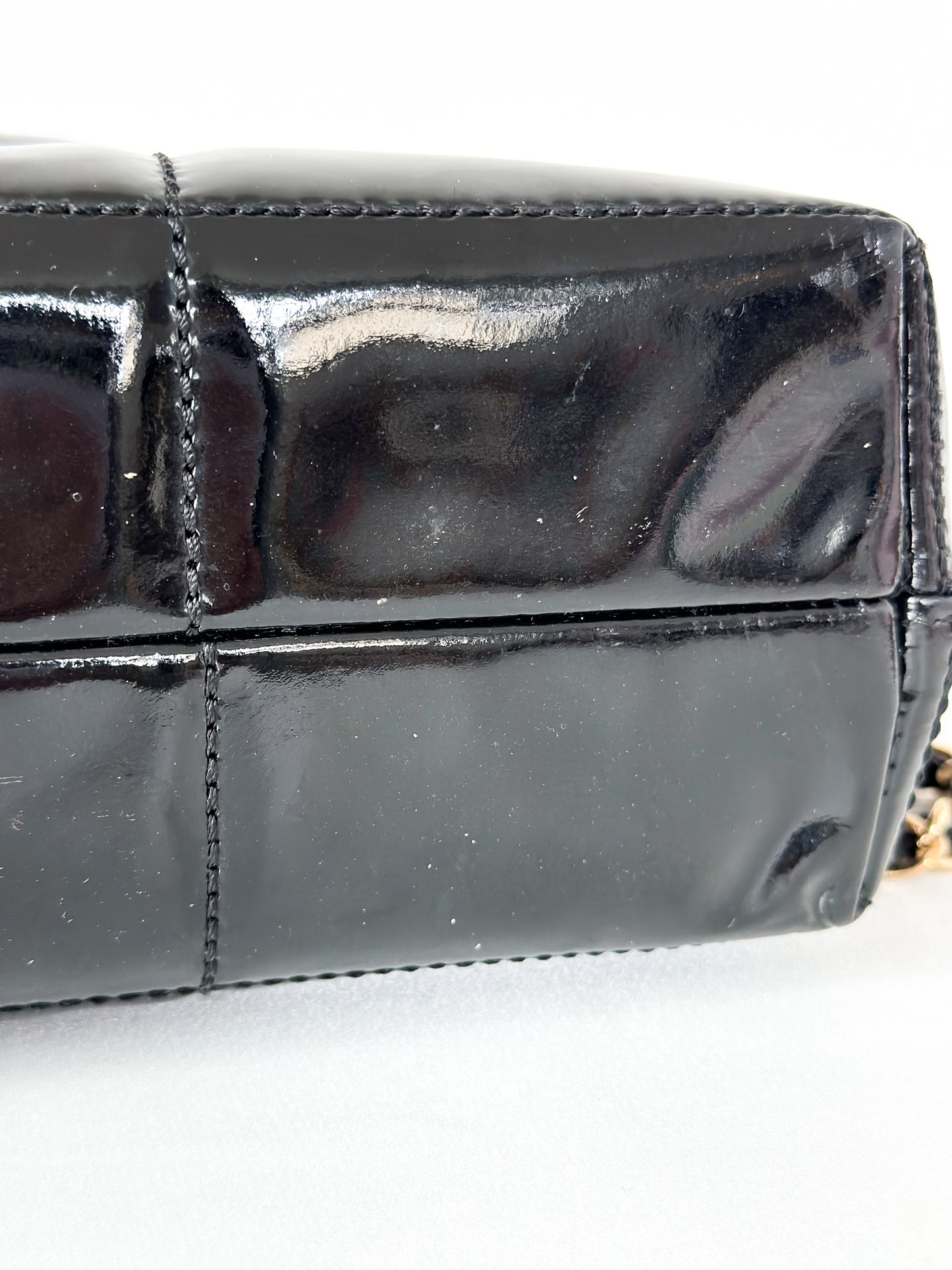 Chanel Black Chocolate Bar Patent Bag