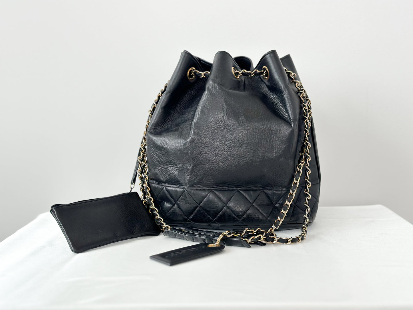 Chanel Vintage Black Bucket Bag