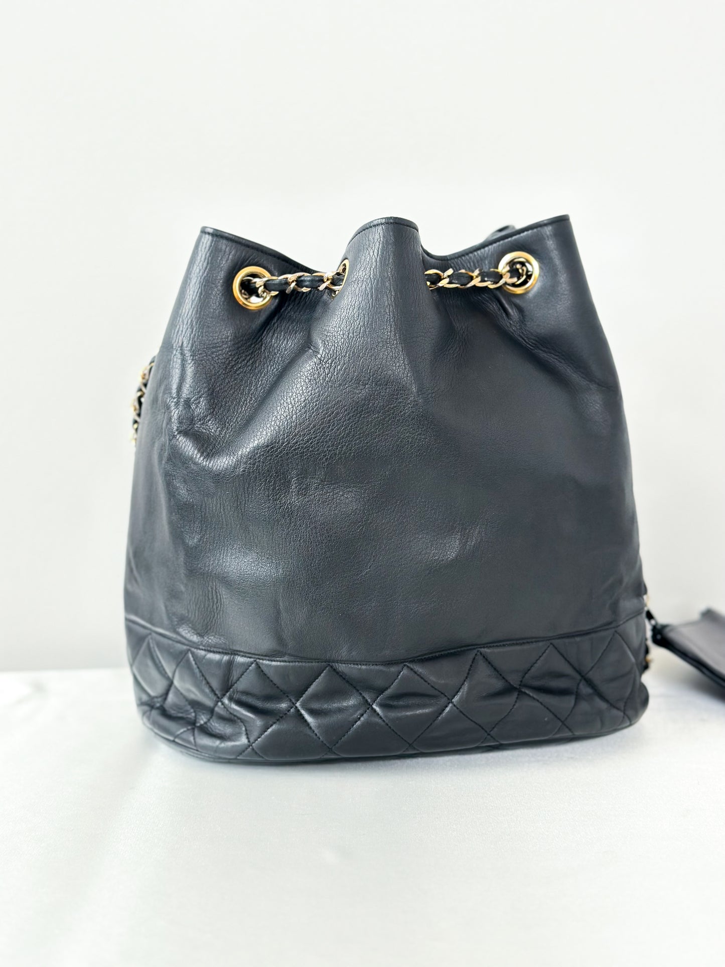 Chanel Vintage Black Bucket Bag