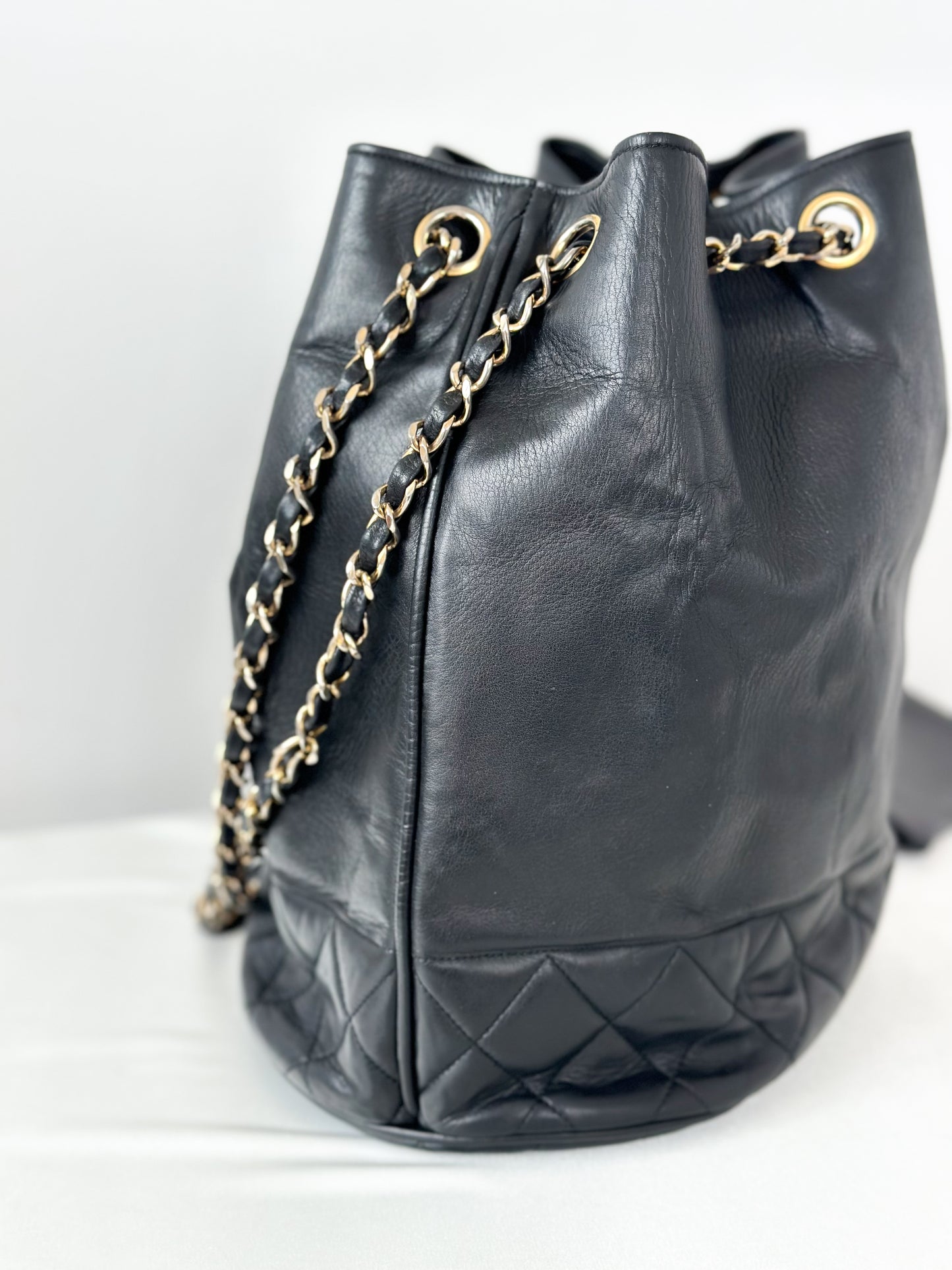 Chanel Vintage Black Bucket Bag