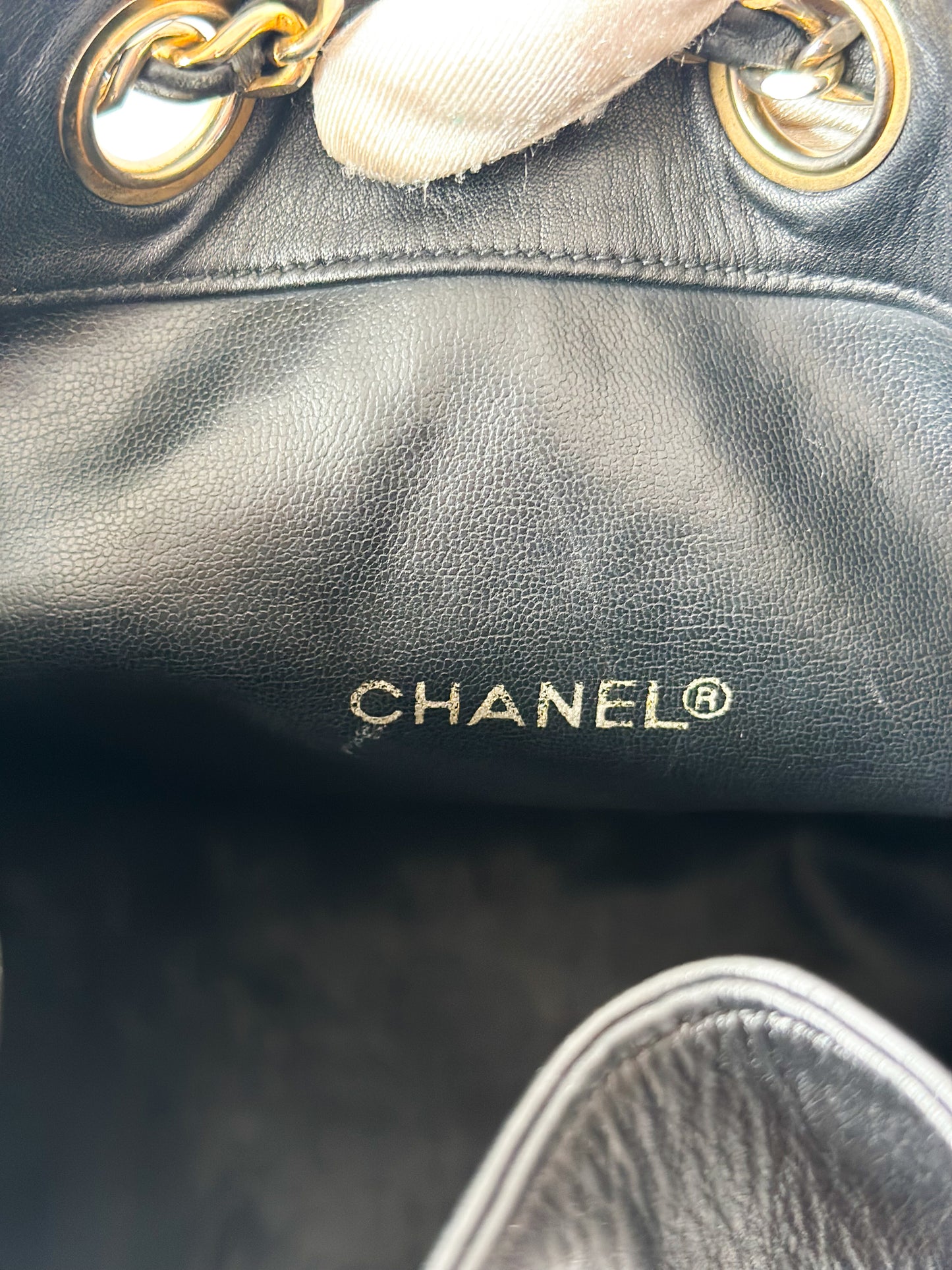 Chanel Vintage Black Bucket Bag