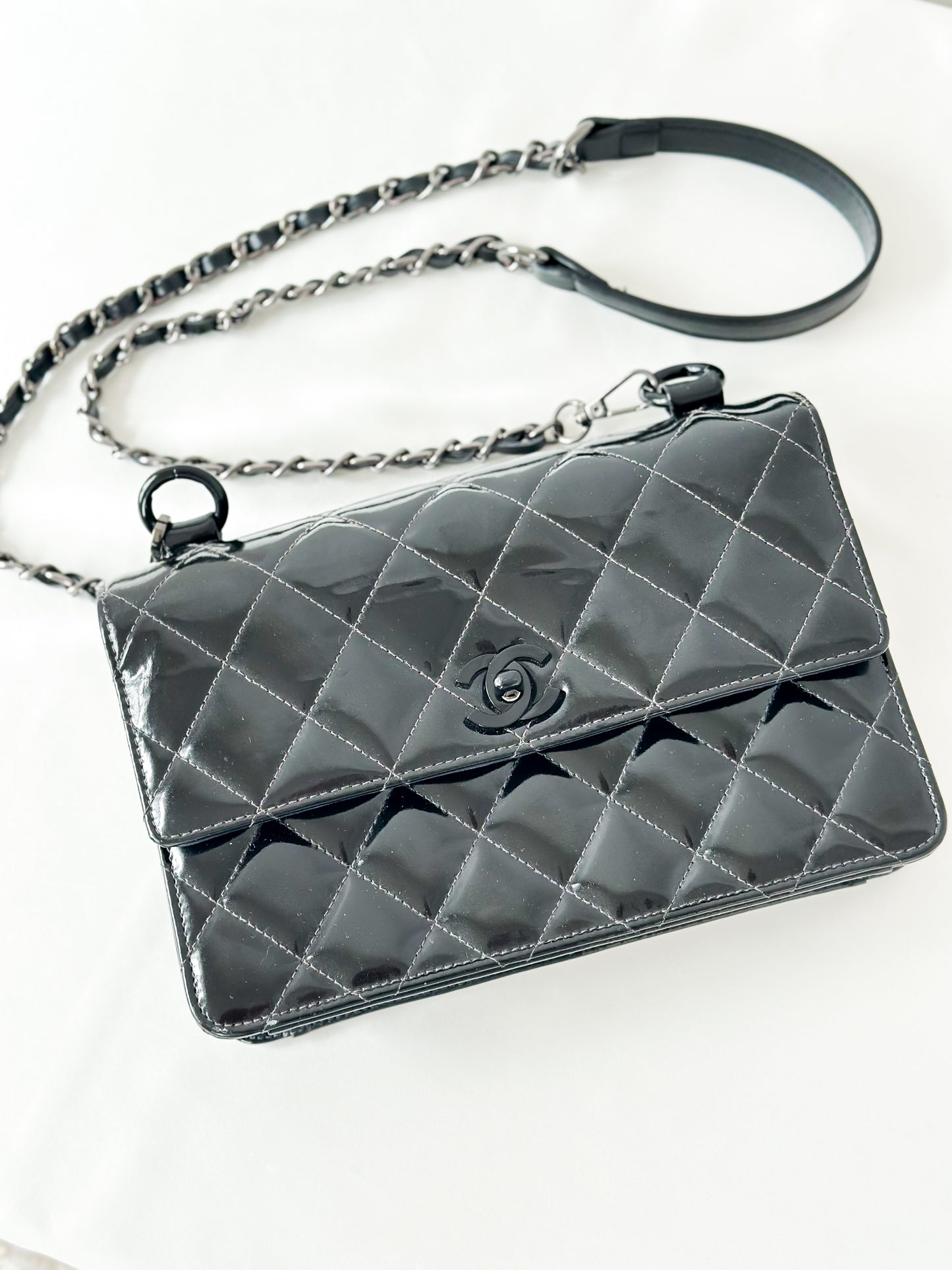 Chanel Vintage Black Patent Bag