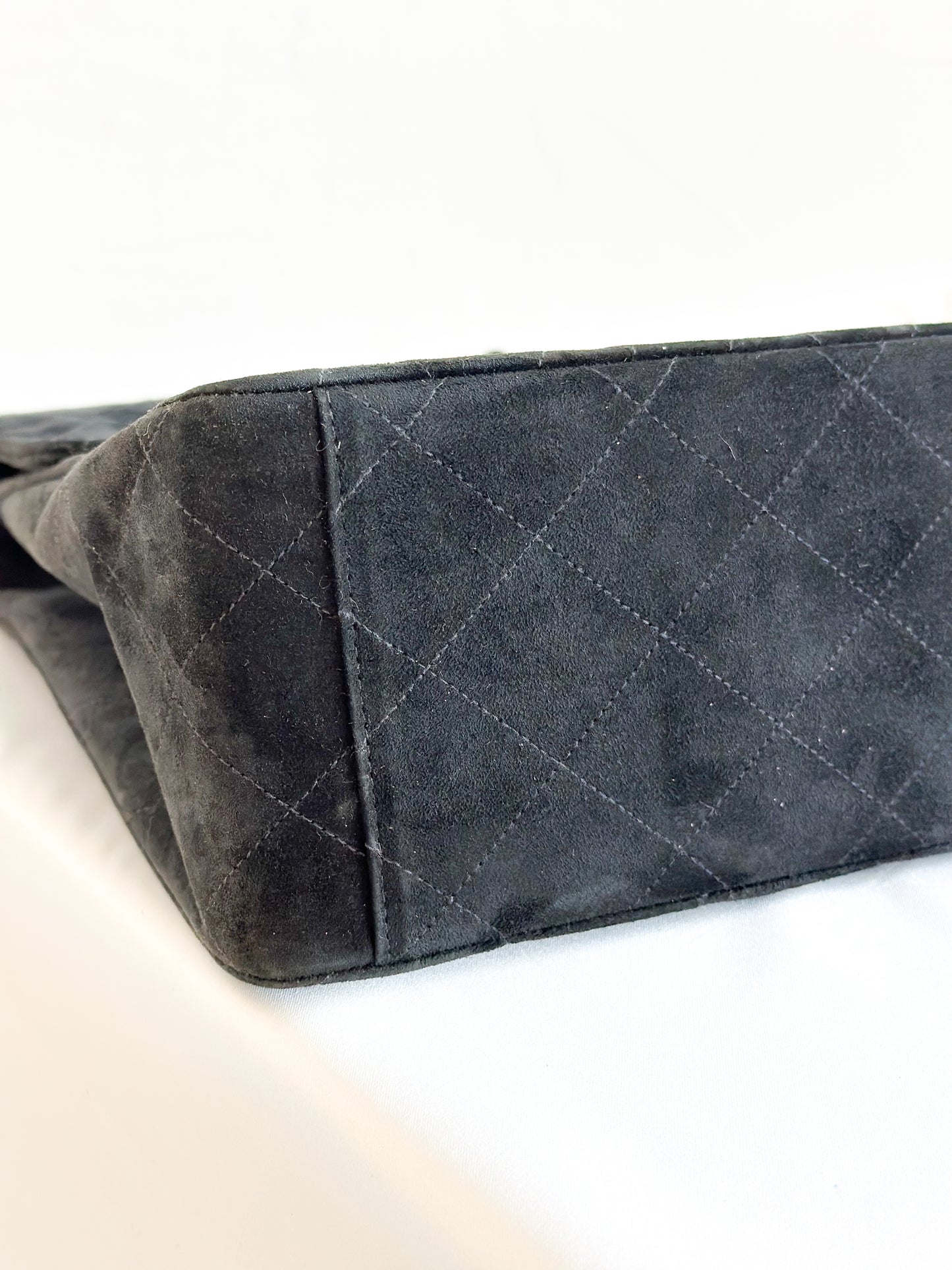 Chanel 1992 Vintage Jumbo XL Single Flap Bag 24k Gold