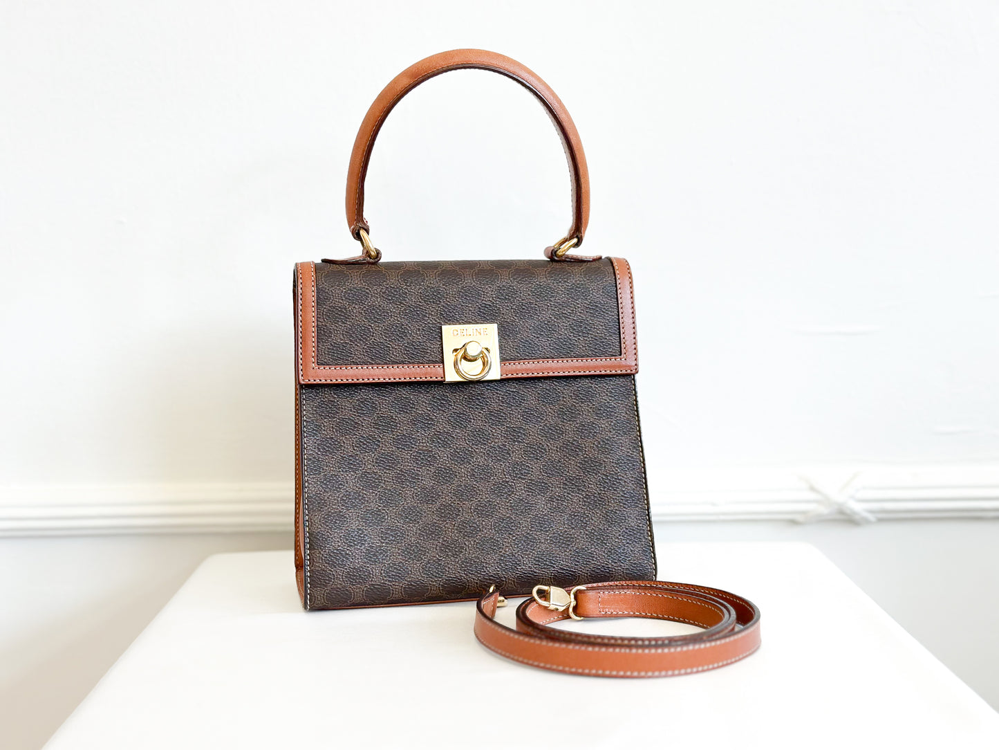 [Reserved LZ] Celine Macadam Top Handle Bag with Strap - Small