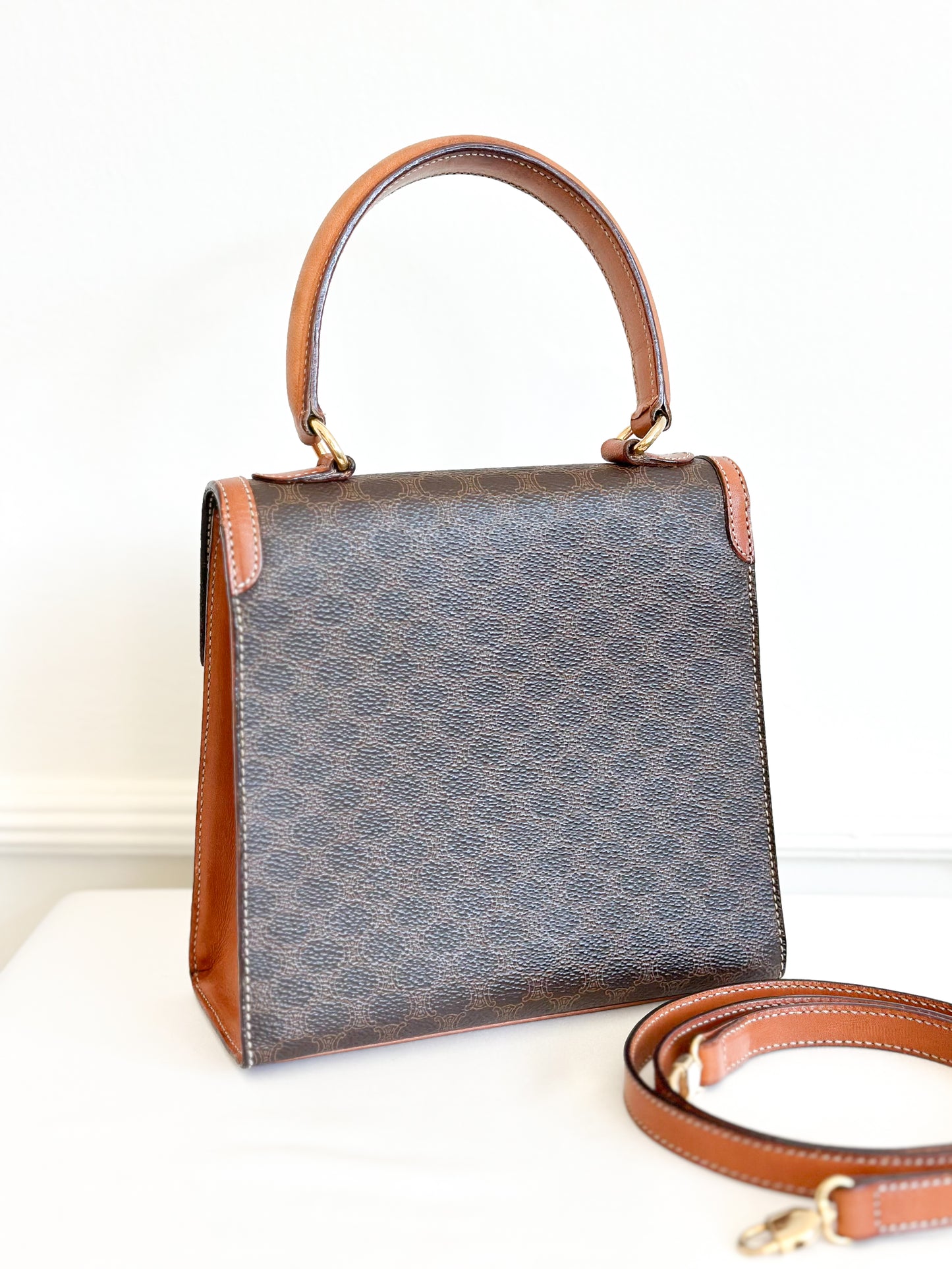 [Reserved LZ] Celine Macadam Top Handle Bag with Strap - Small