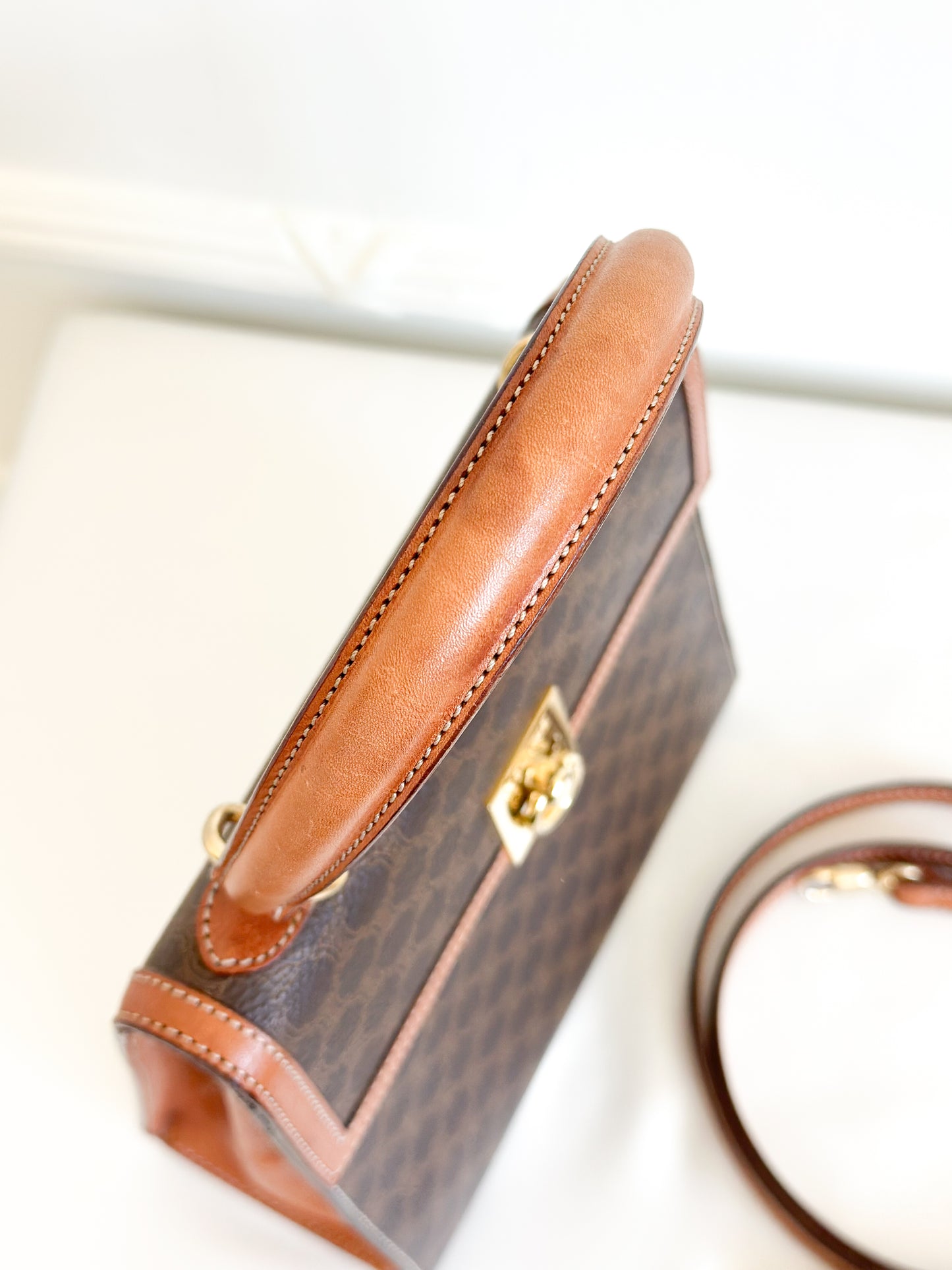 [Reserved LZ] Celine Macadam Top Handle Bag with Strap - Small