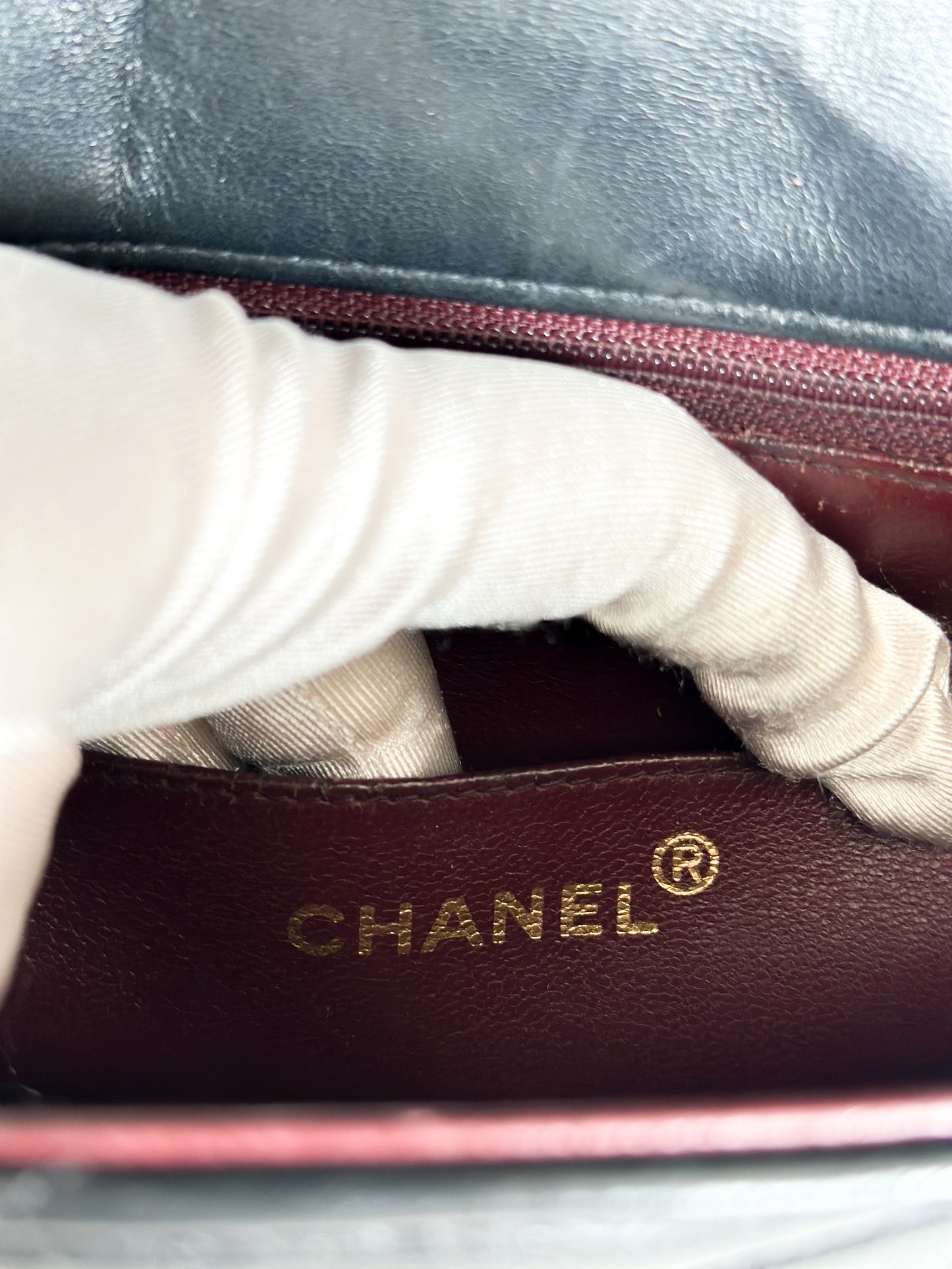 Chanel 1991 Vintage Bias Stitch Black Flap Bag 24k Gold Plating