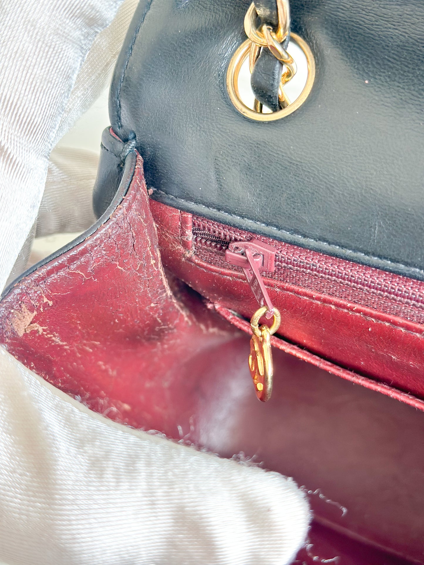 Chanel 1991 Vintage Bias Stitch Black Flap Bag 24k Gold Plating