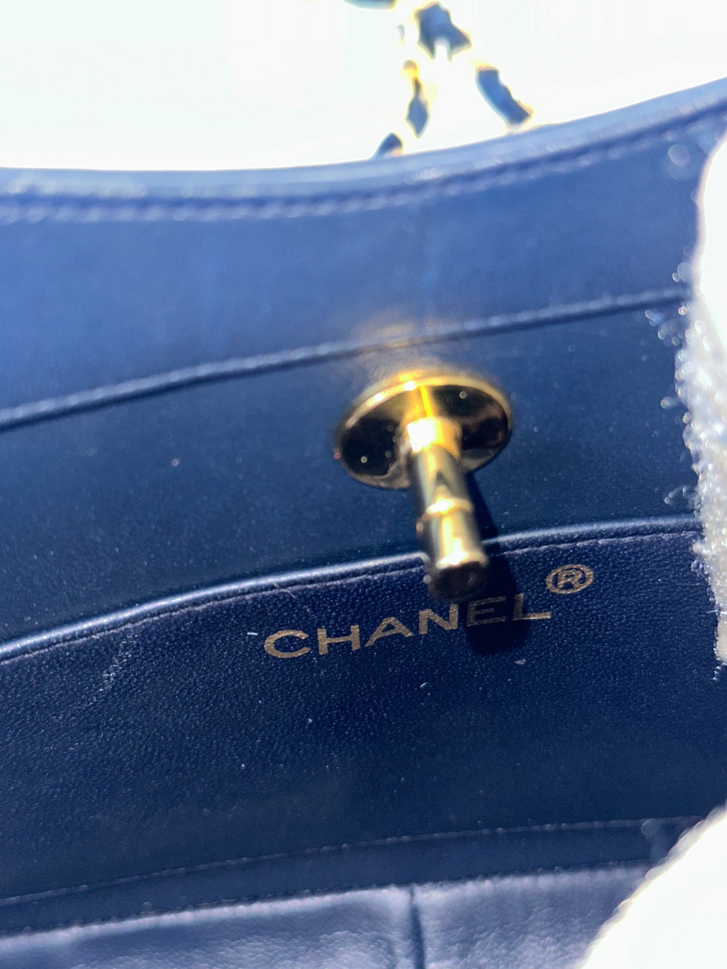 Vintage Chanel 31 Quilted Lambskin Small Shoulder Bag – Navy with Gold Hardware