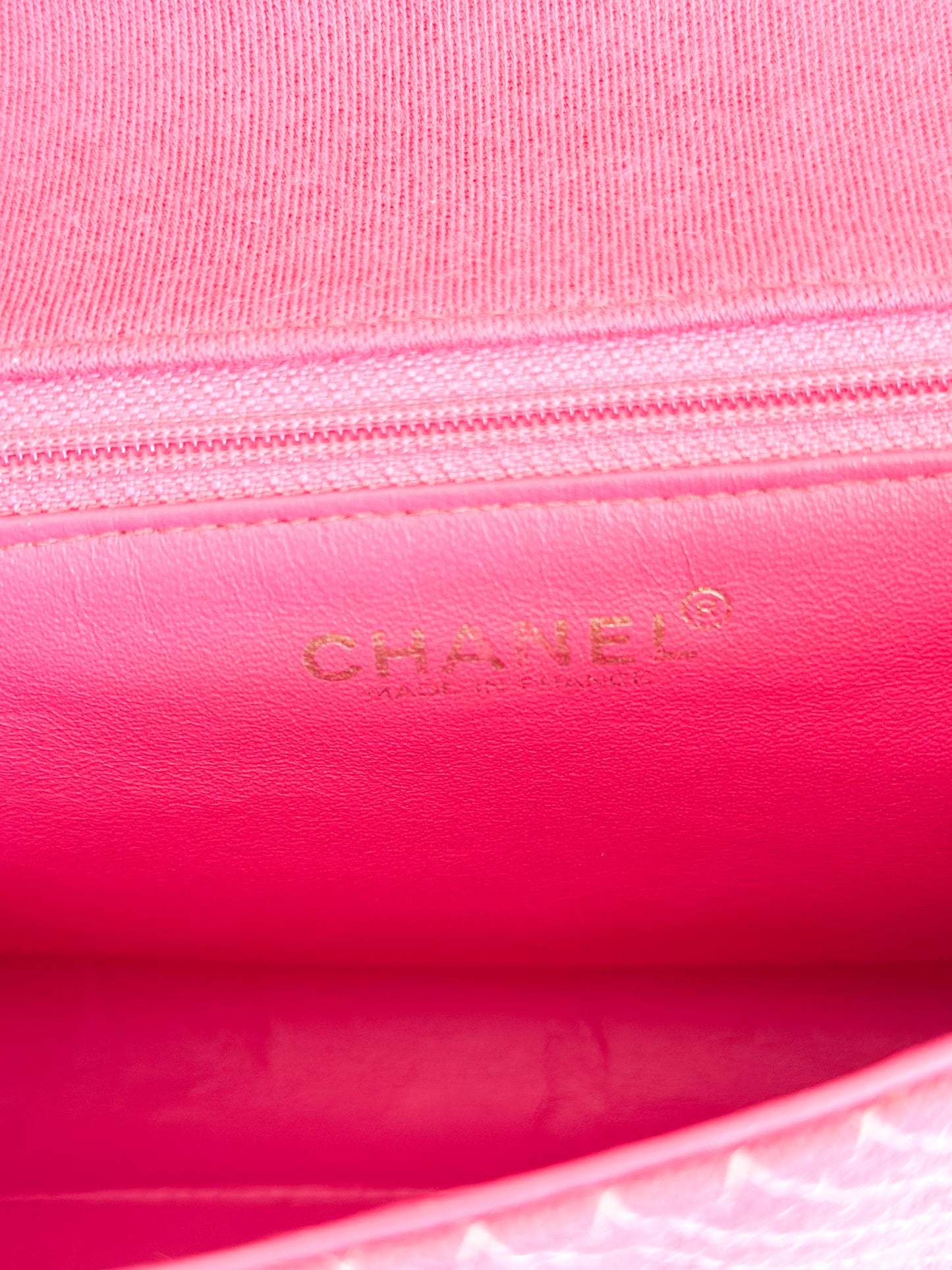 2002 Vintage Chanel Pink Knit Flap Shoulder Bag