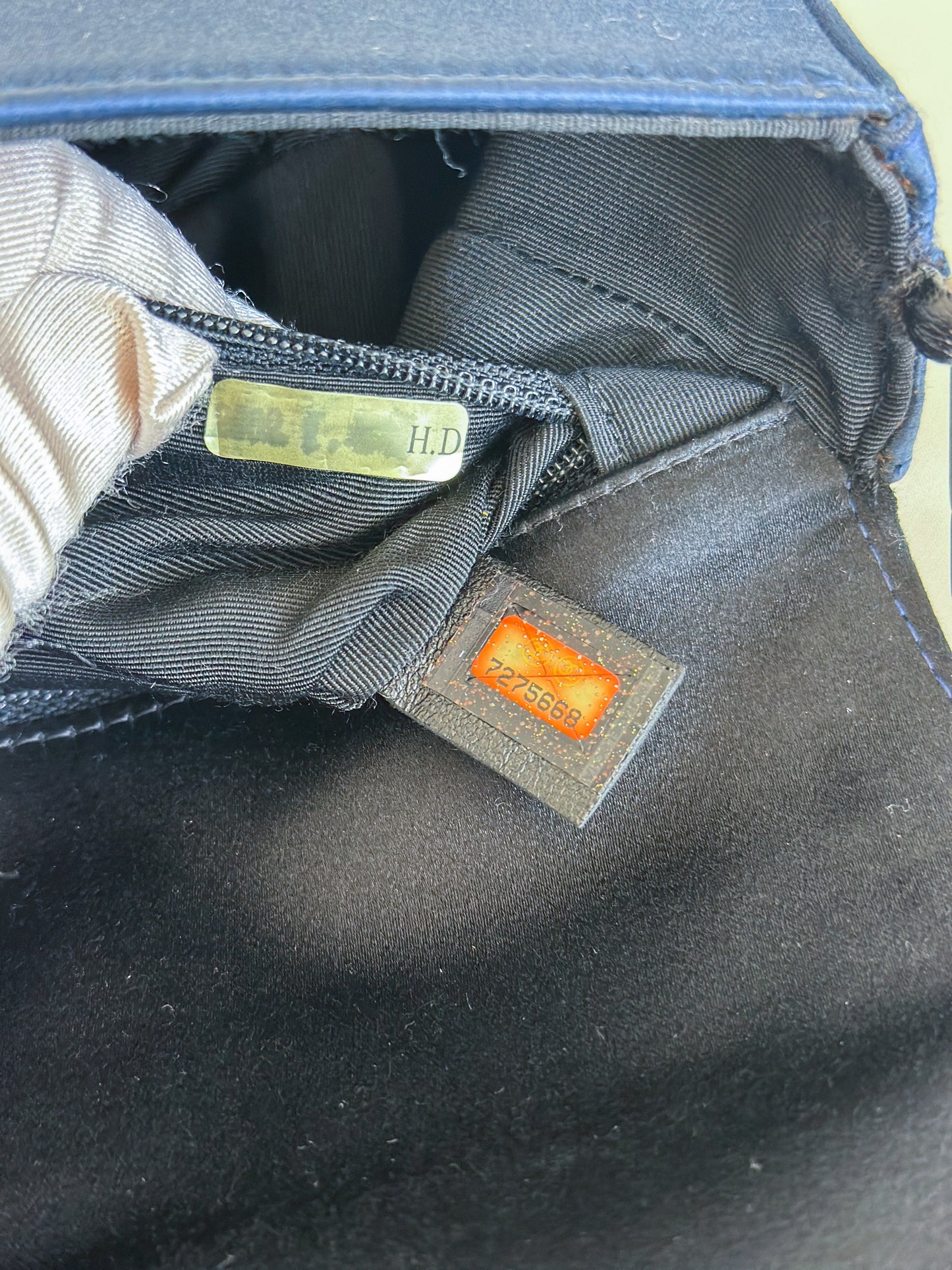 2002 Chanel Blue Chocolate Bar Chain Bag