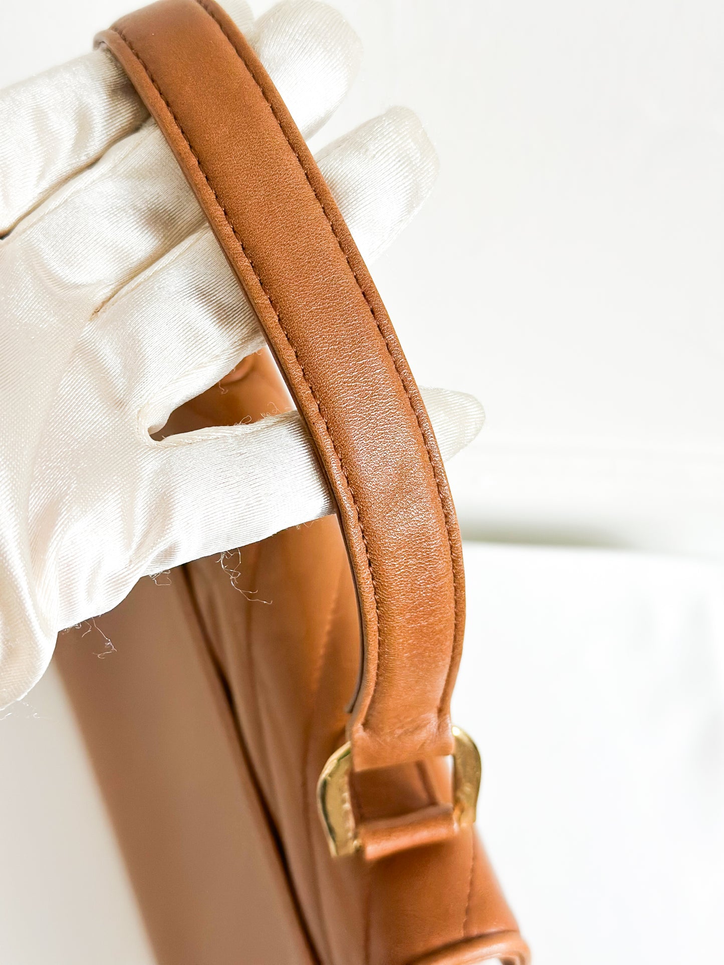 Vintage YSL Top Handle Leather Bag Brown