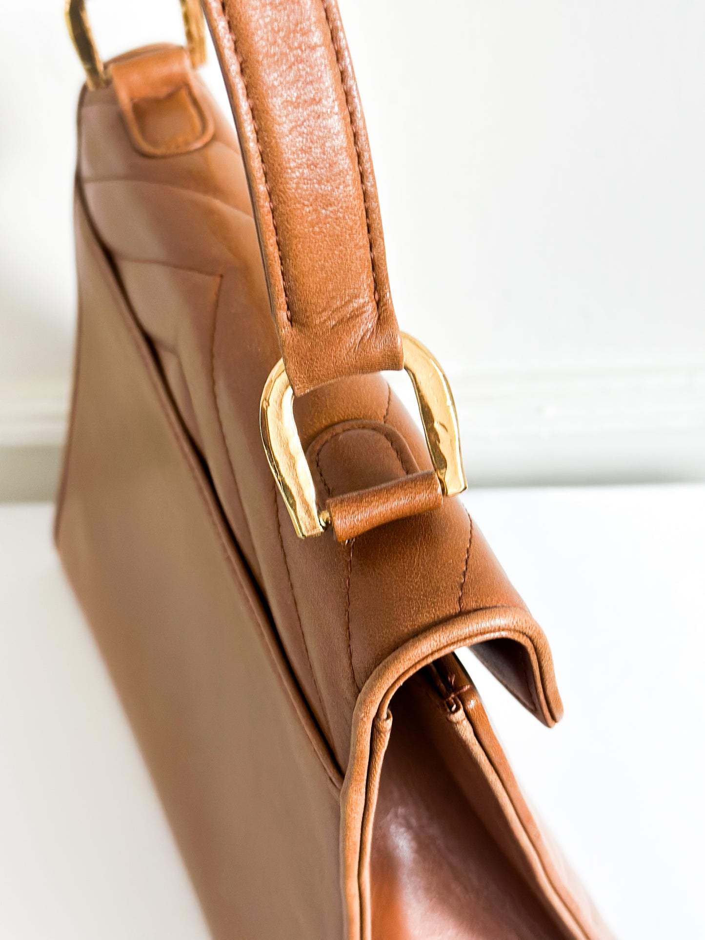 Vintage YSL Top Handle Leather Bag Brown