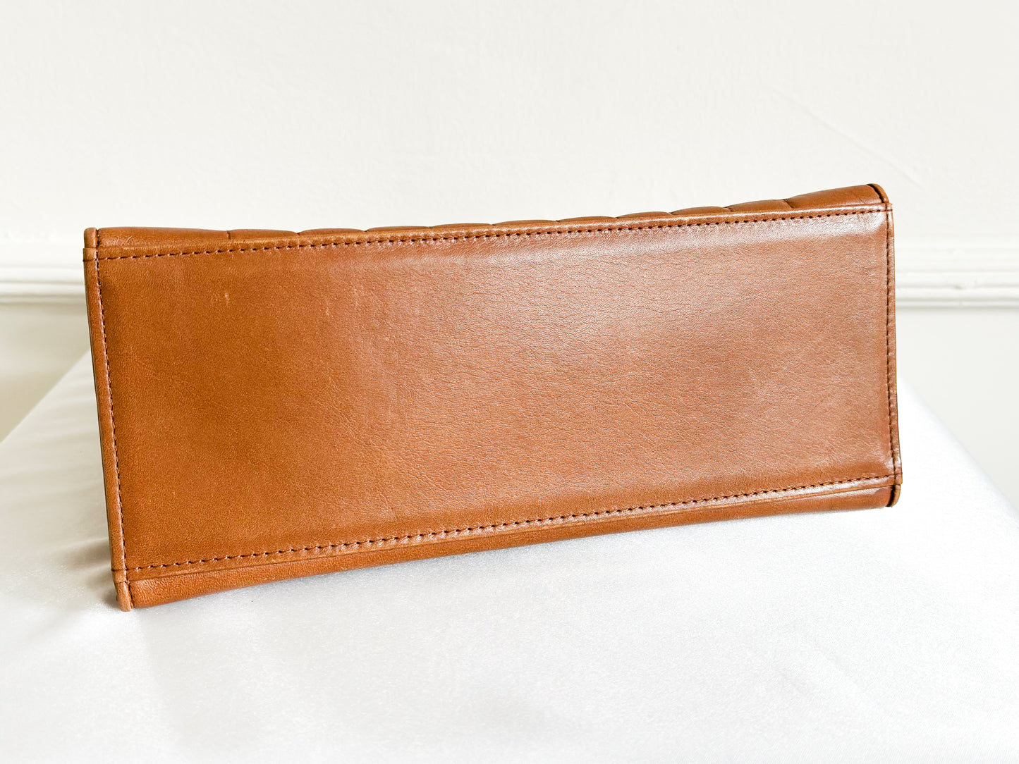Vintage YSL Top Handle Leather Bag Brown