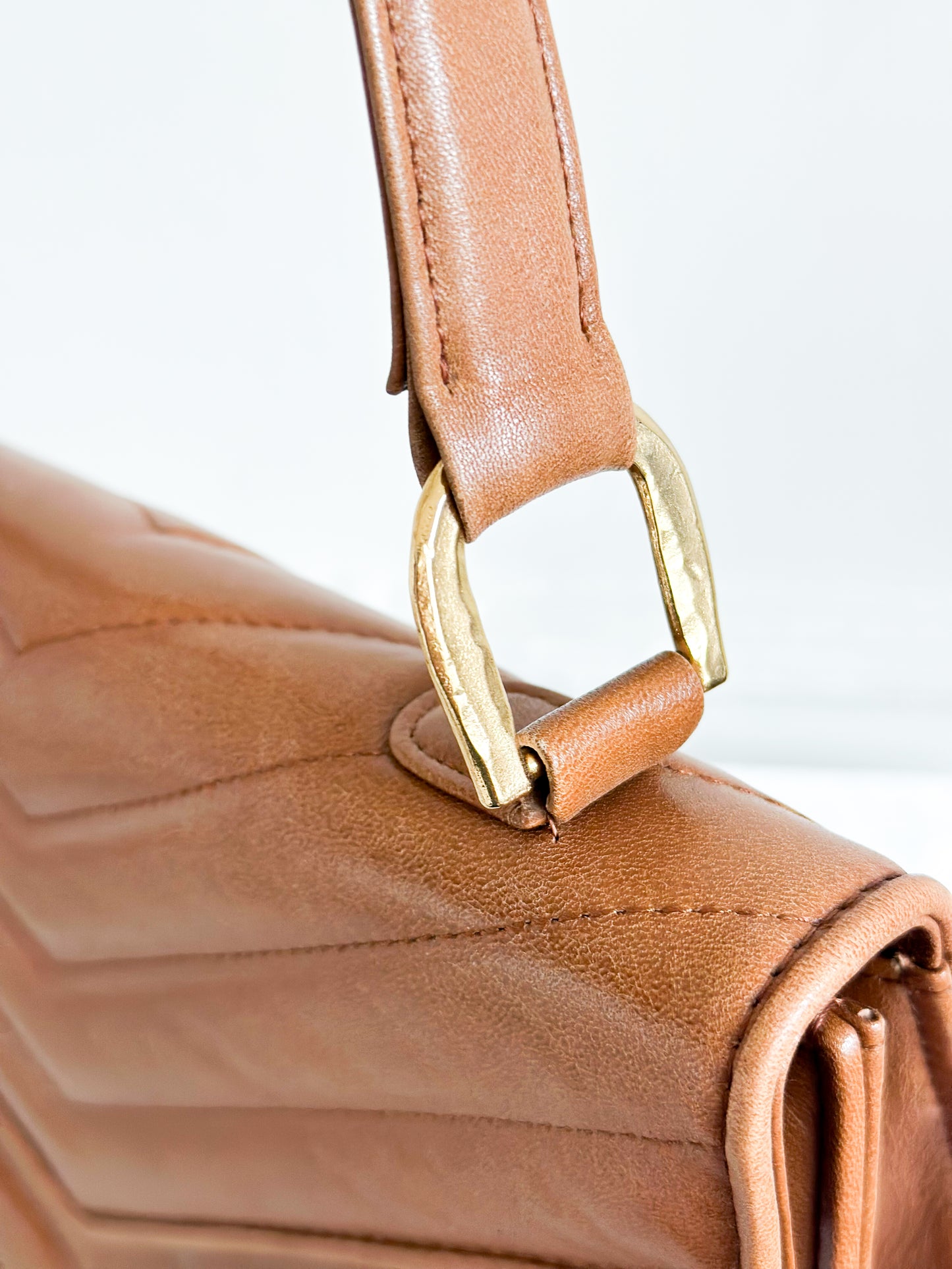 Vintage YSL Top Handle Leather Bag Brown