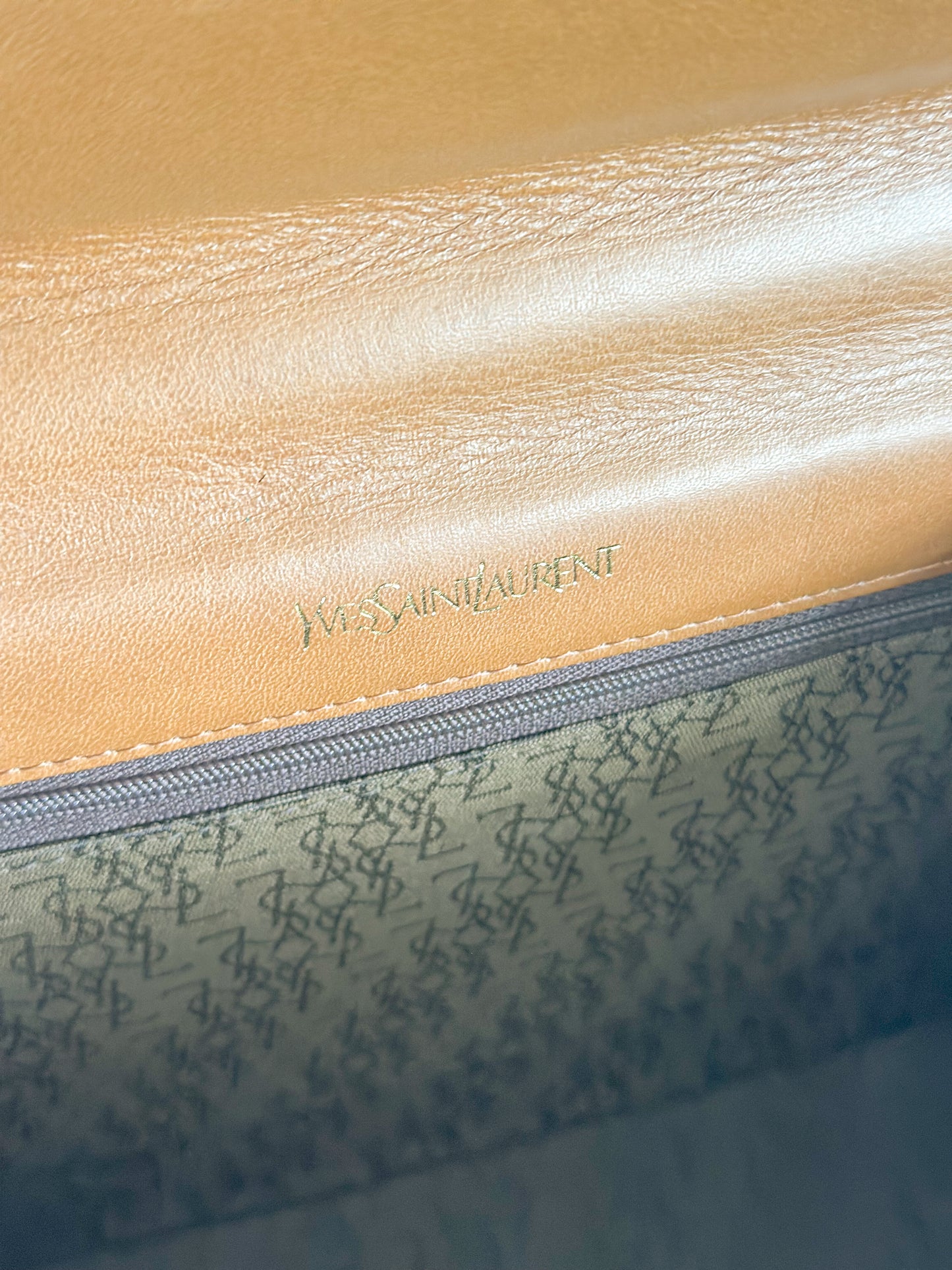Vintage YSL Top Handle Leather Bag Brown
