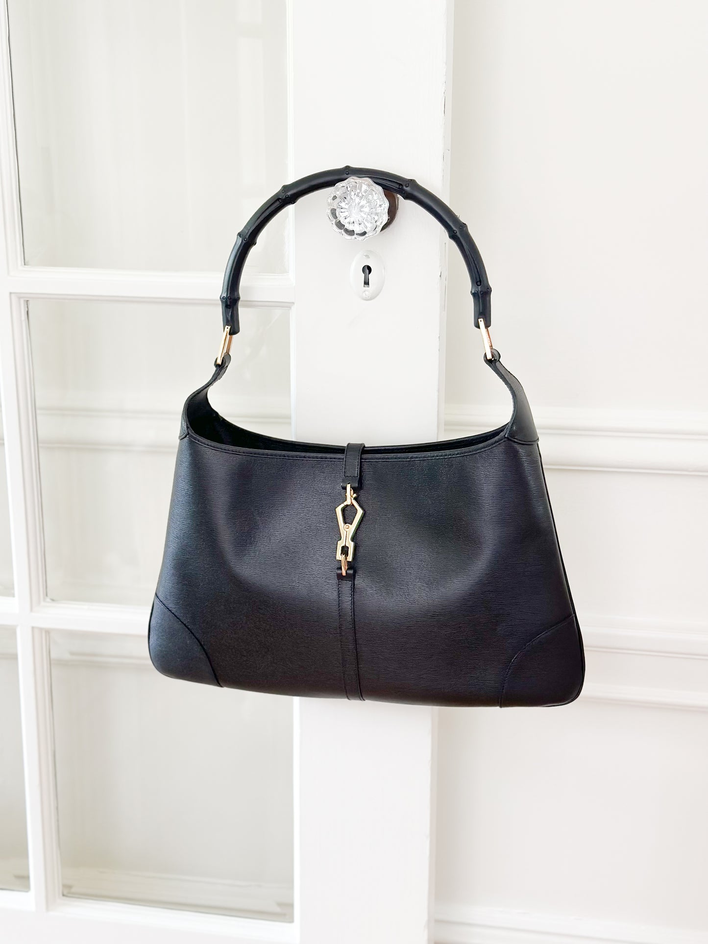 Gucci Black Jackie Bag with Bamboo Handle