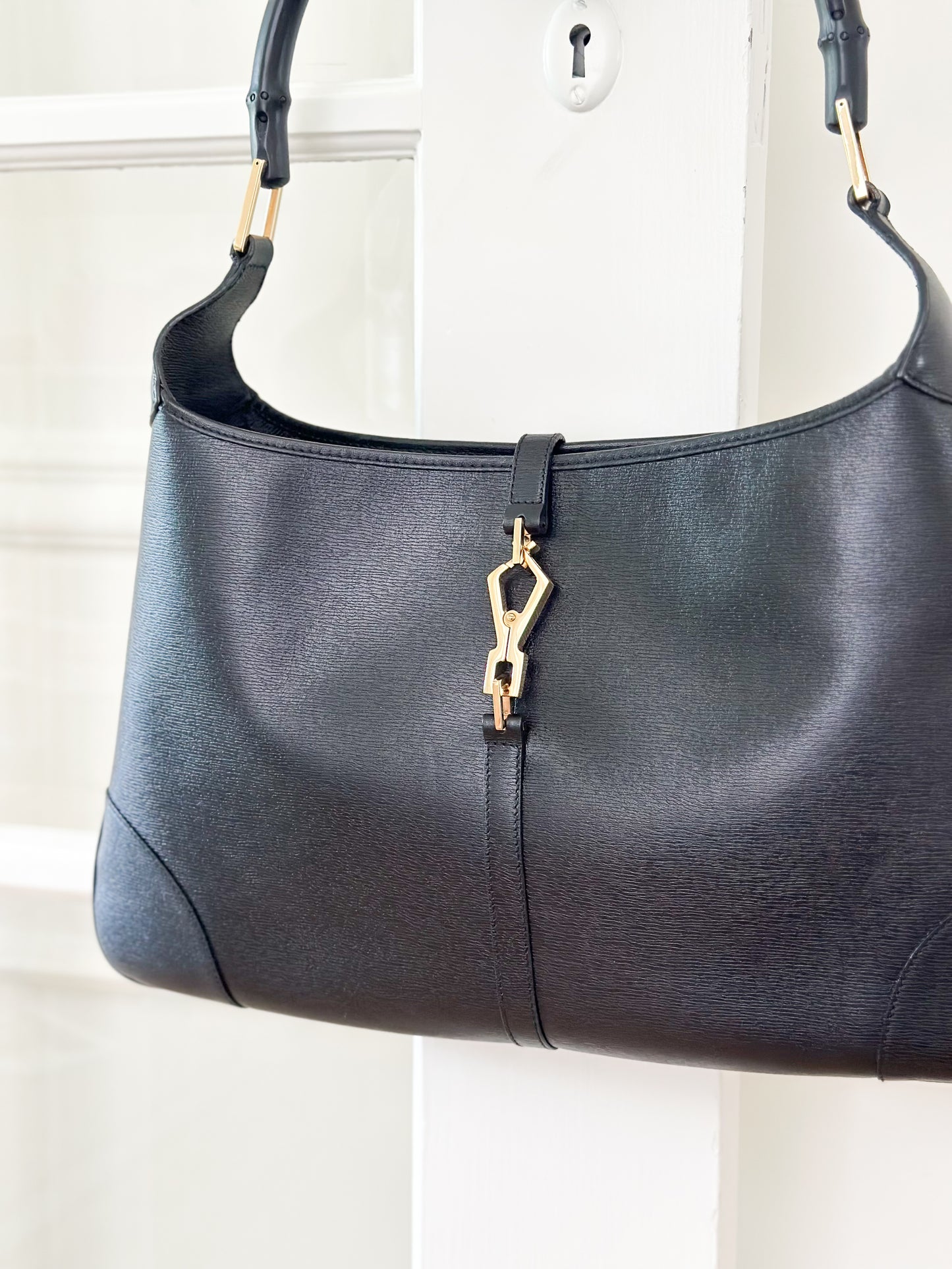 Gucci Black Jackie Bag with Bamboo Handle