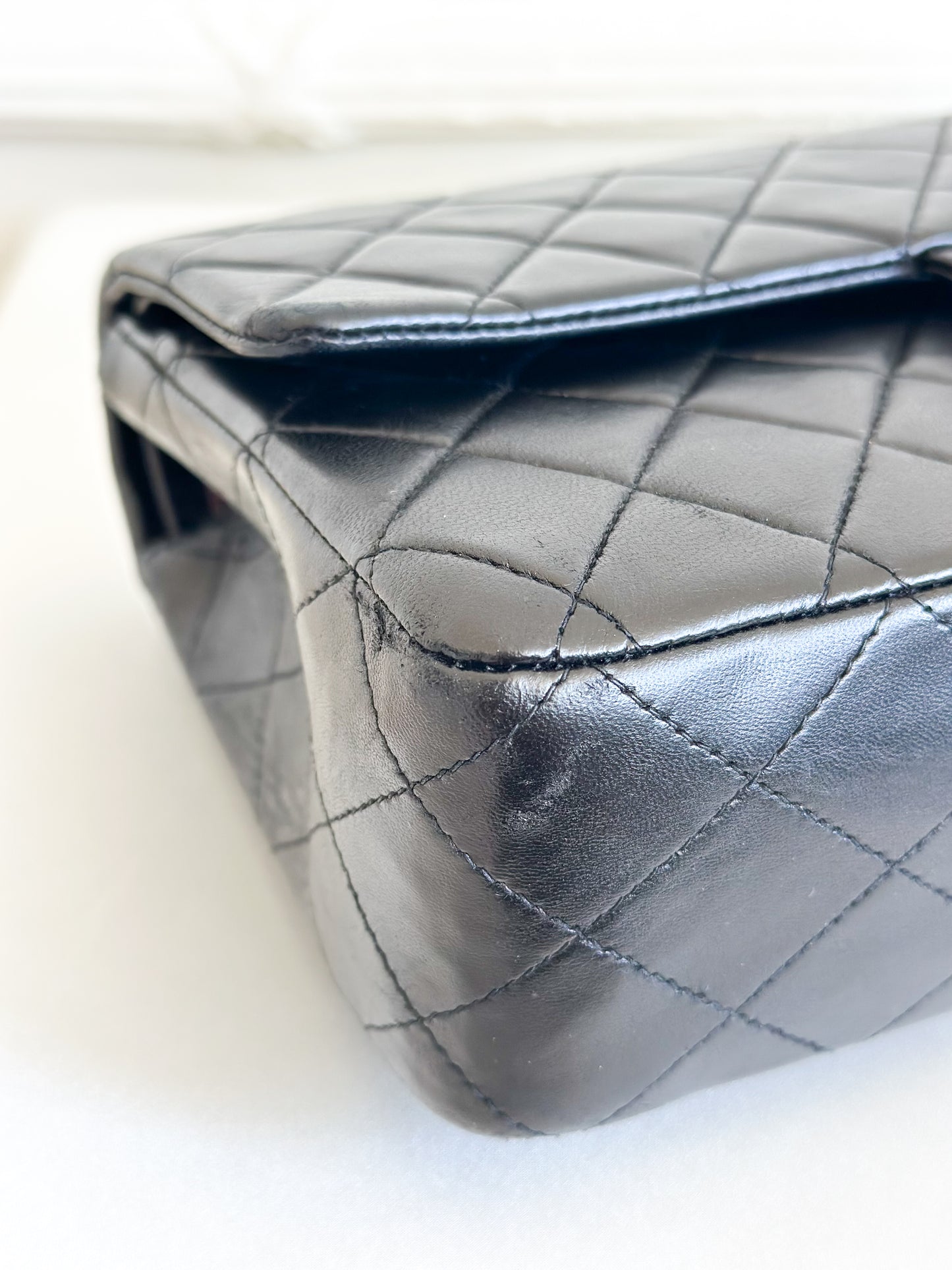 2002 Vintage Chanel Classic Medium Flap Bag with Silver Hardware