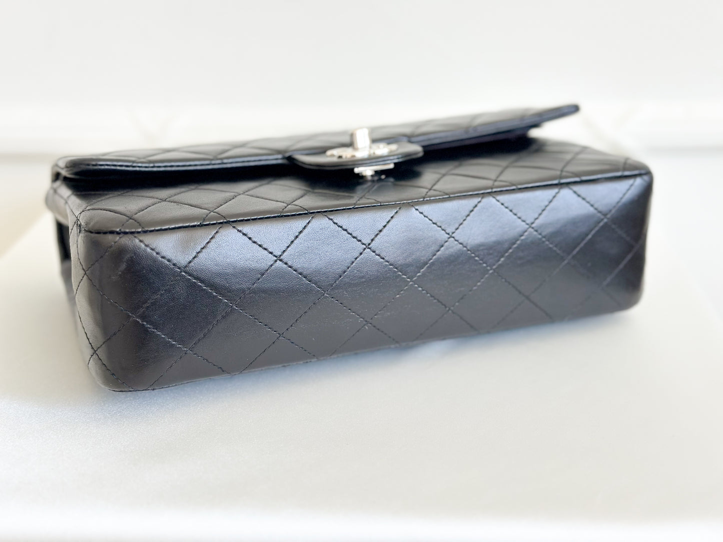 2002 Vintage Chanel Classic Medium Flap Bag with Silver Hardware