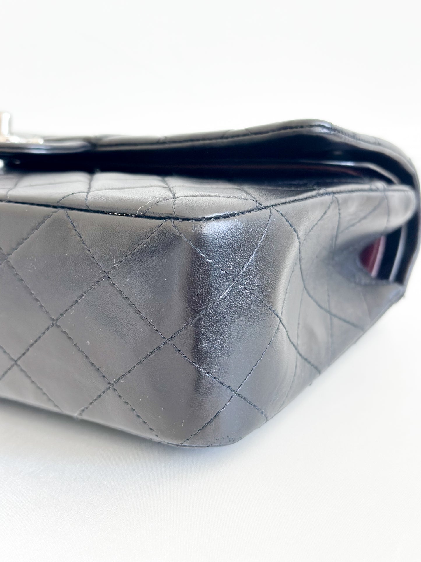 2002 Vintage Chanel Classic Medium Flap Bag with Silver Hardware