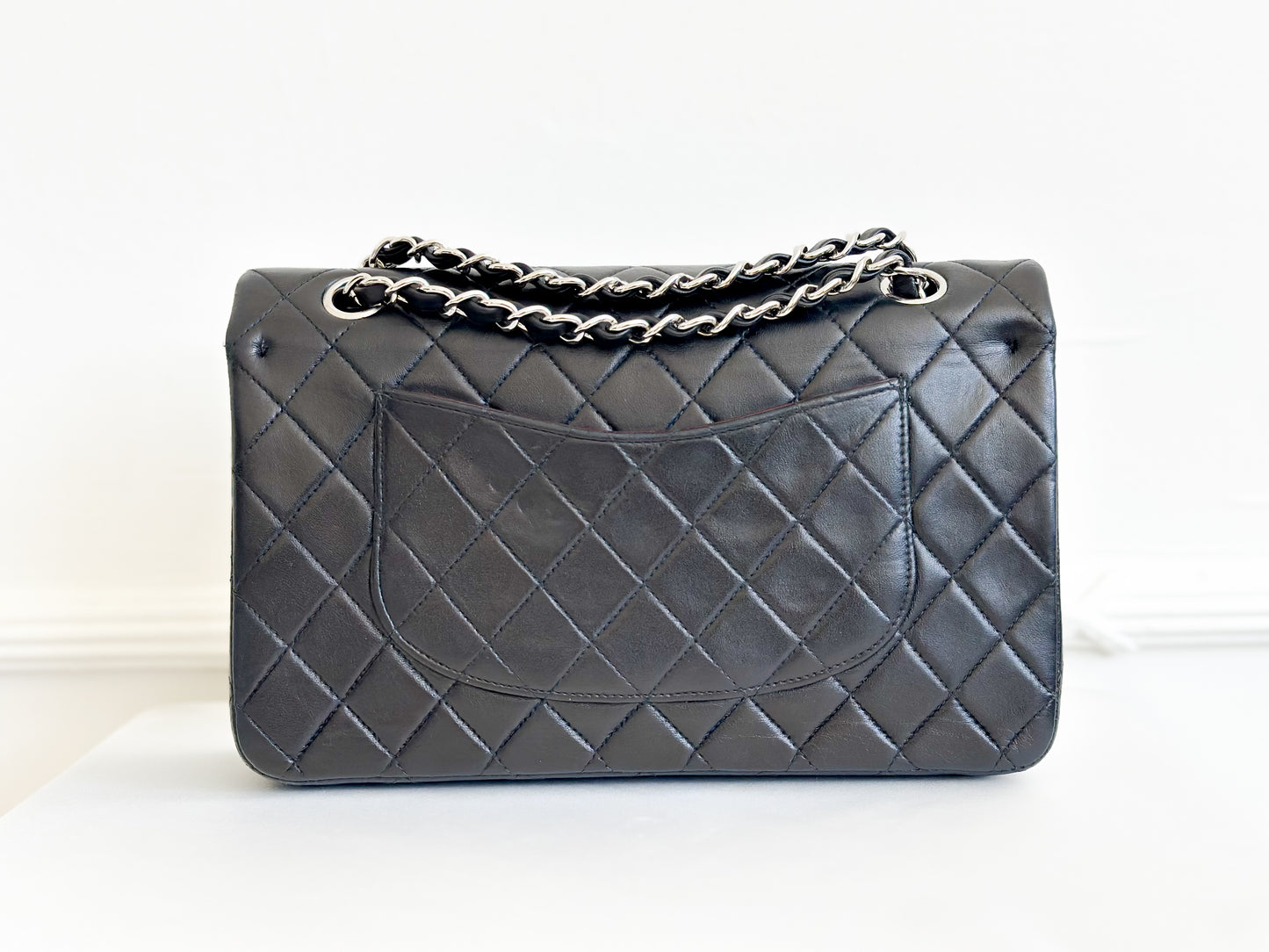 2002 Vintage Chanel Classic Medium Flap Bag with Silver Hardware