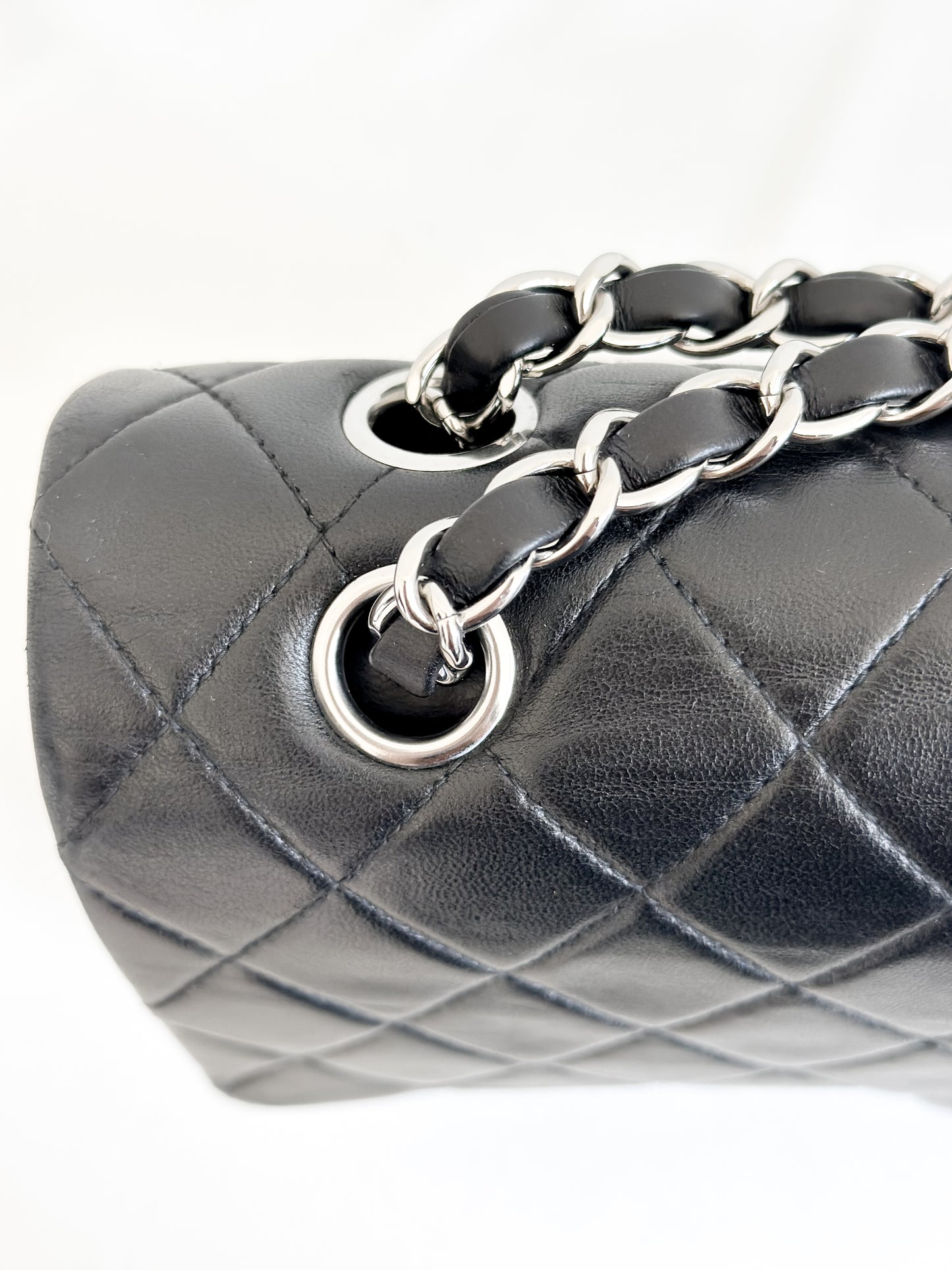 2002 Vintage Chanel Classic Medium Flap Bag with Silver Hardware