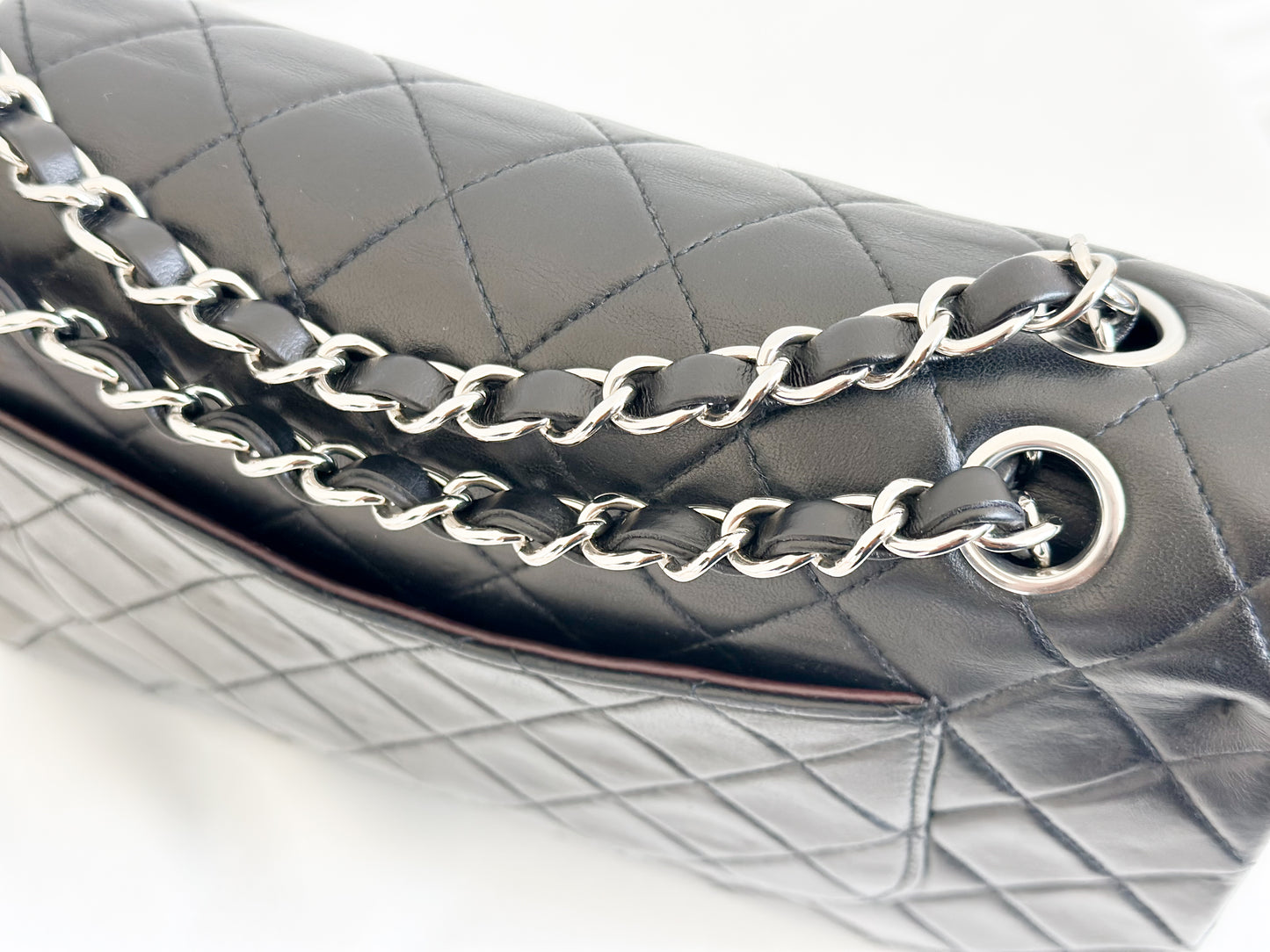 2002 Vintage Chanel Classic Medium Flap Bag with Silver Hardware