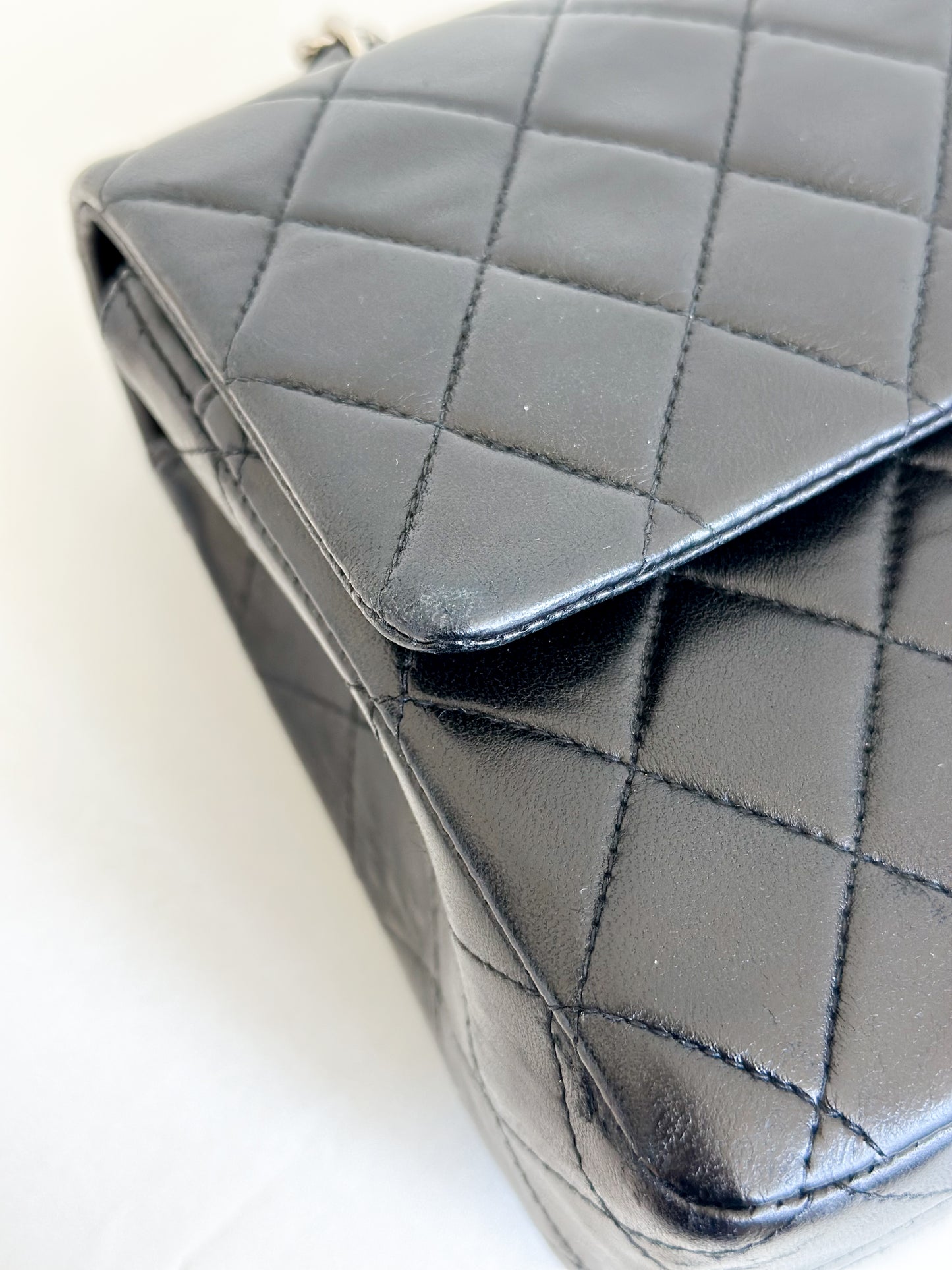 2002 Vintage Chanel Classic Medium Flap Bag with Silver Hardware